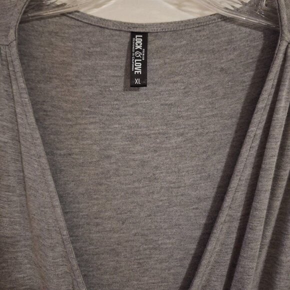 Lock & Love Ruched Wrap Surplice Tunic Top - Picture 2 of 4